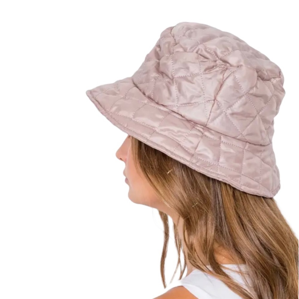 NEW Tan Champagne Quilted Bucket Hat